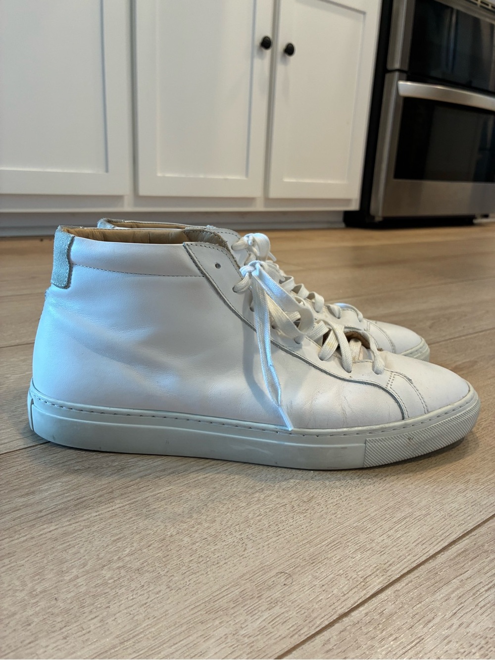 Taft Men’s White Leather High Top Sneakers Lace Up Size 10